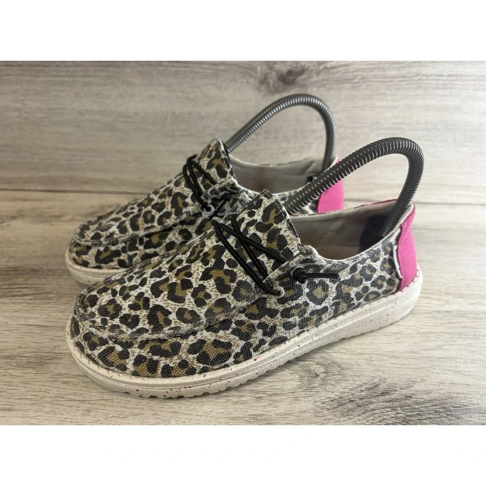 Hey‎ Dude Wendy Youth Cheetah Leopard Animal Print Loafers Slip On Shoes Y4 L5